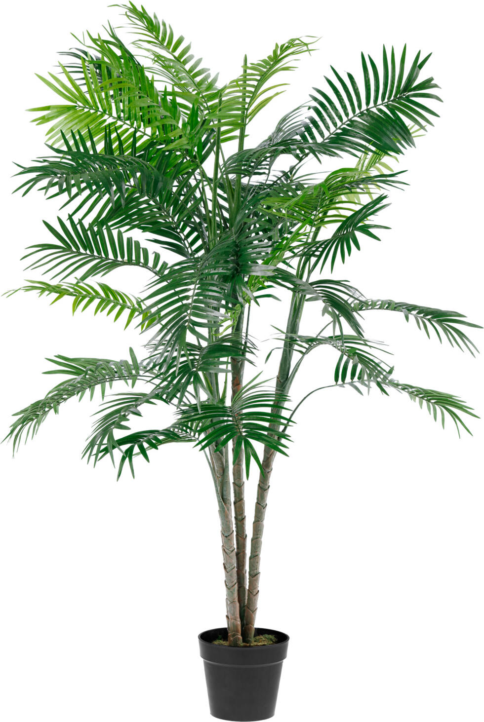 Planta Artificiala de Palmier Vega Amara, Inaltime 150 cm, Plastic si Textil Verde si Maro, Planta Decorativa Modern Clasica pentru Interior cu Ghiveci
