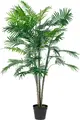 Planta Artificiala de Palmier Vega Amara, Inaltime 150 cm, Plastic si Textil Verde si Maro, Planta Decorativa Modern Clasica pentru Interior cu Ghiveci