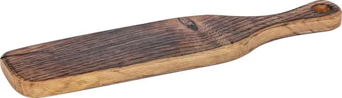 VEGA Burno Serving Board, Solid Oak Wood Food Platter, Burnt Oiled Finish, 40 x 10 x 2 cm, Rectangular with Handle