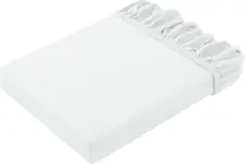 ERWIN M. LUSINI Solutions GmbH Fitted sheet Vancouver jersey with all-round elastic Spannbettlaken Vancouver Jersey mit Rundumgummi Fitted sheet Vancouver jersey with all-round elastic; 90-100x200-220 cm (WxL); white Spannbettlaken Vancouver Jersey mit Rundumgummi; 90-100x200-220 cm (BxL); weiß 97% cotton, 3% spandex. Weight approx. 250 g/m². Luxury class fitted sheet. The twisted jersey sheet with a noble sheen and extra soft touch. Has a high elasticity and recovery and suitable for mattresses and incl. topper, as well as box spring beds with a bar height of 17 cm to 40 cm height. All around sewn elastic band provides a secure hold. Opaque. 97 % Baumwolle, 3 % Elasthan. Gewicht ca. 250 g/m². Spannbetttuch der Luxusklasse. Das Zwirn-Jerseytuch mit edlem Glanz und extra weichem Griff. Hat eine hohe Elastizität und Rücksprungskraft und für Matratzen und inkl. Topper, wie auch Boxspringbetten mit einer Steghöhe von 17 cm bis 40 cm Höhe geeignet. Rundum eingenähtes Gummiband sorgt für sicheren Halt. Blickdicht.
