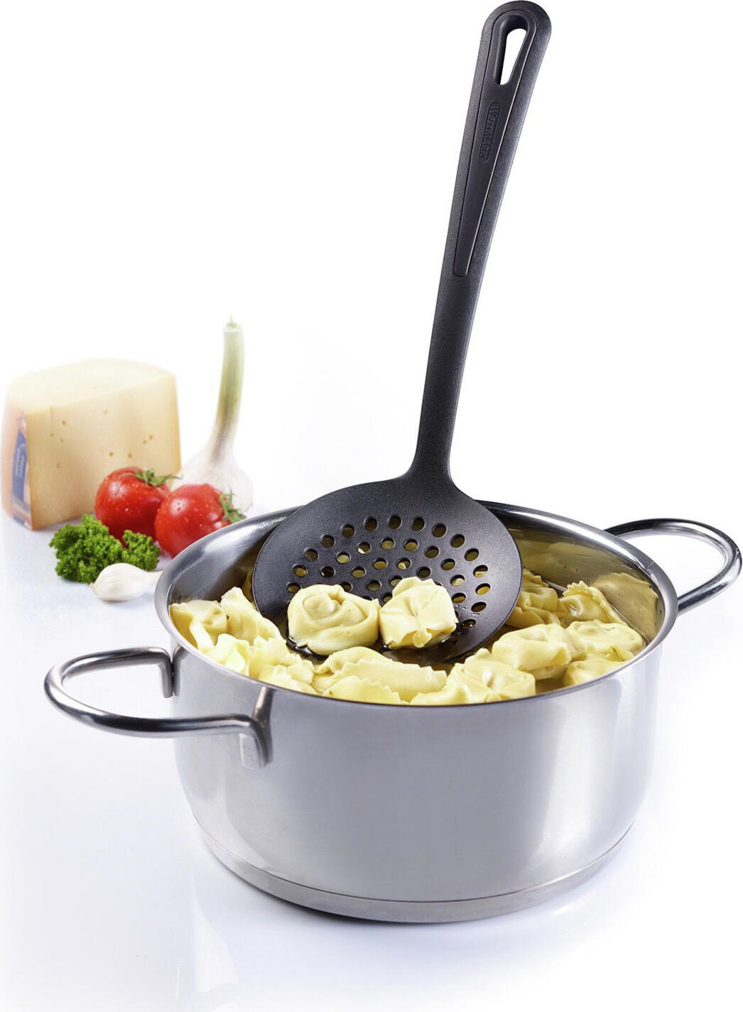 Westmark Gentle Skimmer, High-Quality Polyamide, Heat Resistant up to 210°C, Safe for Coated Cookware, Black, 32.2 x 11.8 cm