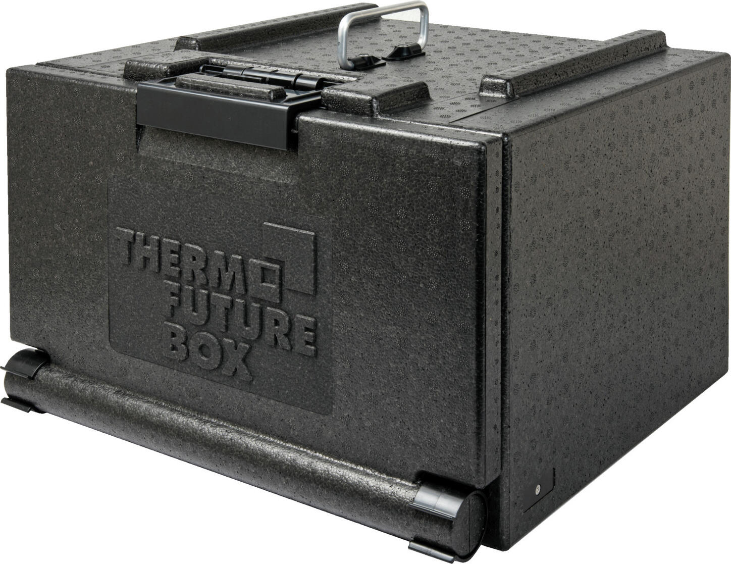 Thermo Future Box Pizza-Carry Box Front Loader, EPP Plastic Insulated Pizza Delivery Bag, 27L, Black, 43x47x33 cm, Made in Germany
