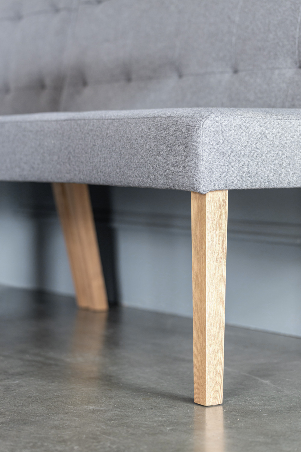 VEGA Tolga Upholstered Bench, 1 Seat, Scandinavian Style, Solid Beech Frame, Flame-Retardant Polyester Fabric, 55x55x90 cm, Retractable Backrest