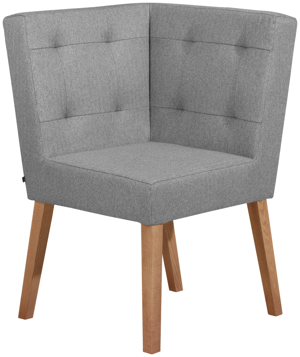 VEGA LUSINI Solutions GmbH Corner bench Tolga Eckbank Tolga Corner bench Tolga; 55x55x90 cm (WxDxH); seat light-grey, base brown Eckbank Tolga; 55x55x90 cm (BxTxH); Sitz hellgrau, Gestell braun The corner element of the Tolga bench is characterized by its clean lines. There are indents on the back. The frame of the bench is made of beech, while the seat and backrest are covered with high-quality fabric (100% polyester). Can be combined with the Tolga 2-seater bench. You can extend the corner element if desired and join it together with other elements. To connect several elements, order the linking device separately at the same time. Eckelement aus massivem Buchengestell und Stoffbezug (100 % Polyester). Einzüge am Rückenteil. Hoher Sitzkomfort. Pflegeleicht. Für den Innenbereich geeignet. Lieferung montiert. Verkettungsbeschlag gleich mitbestellen um mehrere Elemente miteinander zu verbinden. Passende 2-Sitzer Bank gleich dazubestellen.