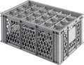 Ringoplast Komfort Shelf Insert Lower Part for Transport and Rinsing Systems, Polyethylene, Grey, 60x40x6.2 cm, 24 Compartments, Made in Germany