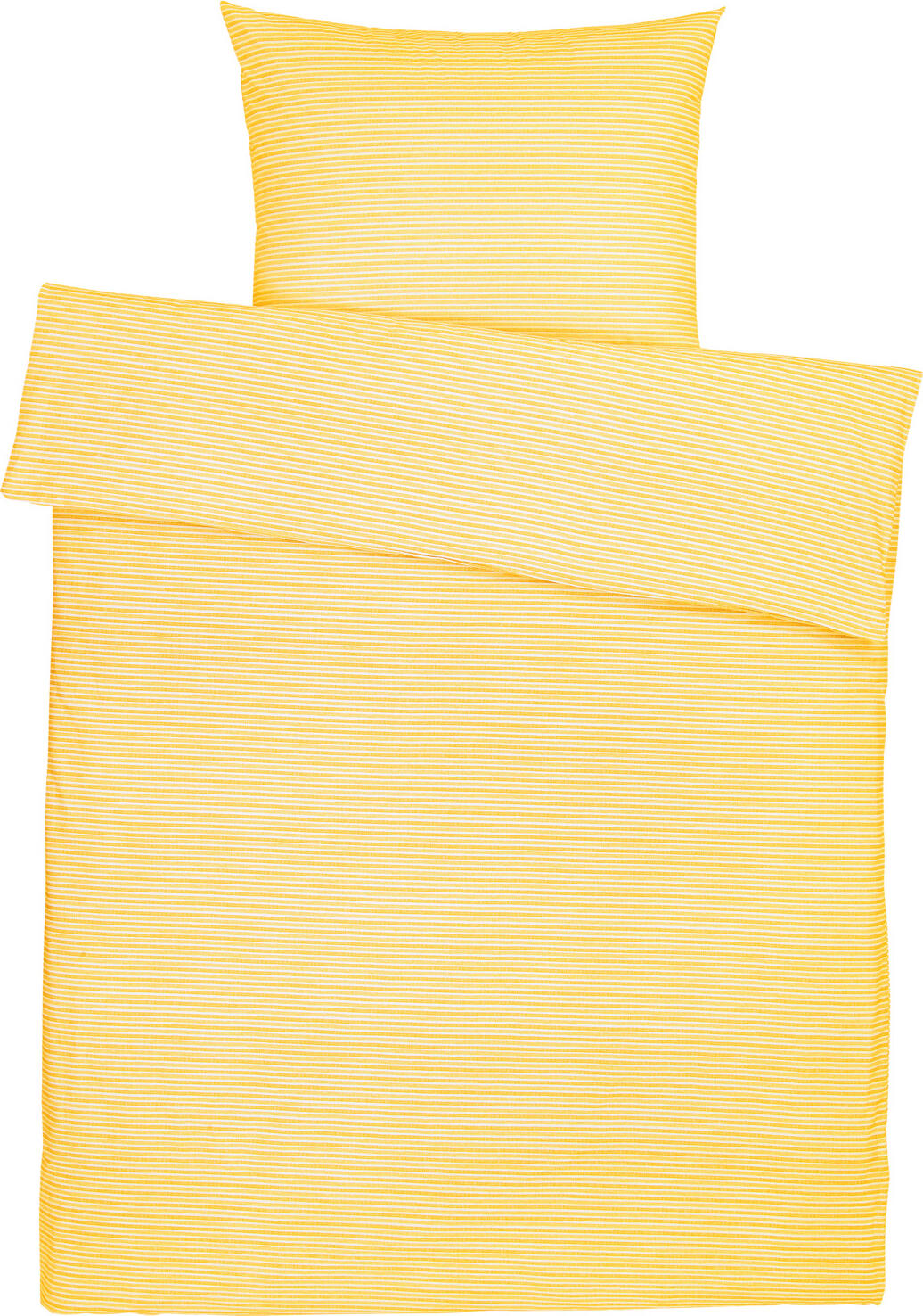 LUSINI Solutions GmbH Pori Pillow Cover 70x90 cm 100% Cotton Color: Sun-Yellow Timeless Stripe Design Hotel Closure OEKO-TEX Standard 100