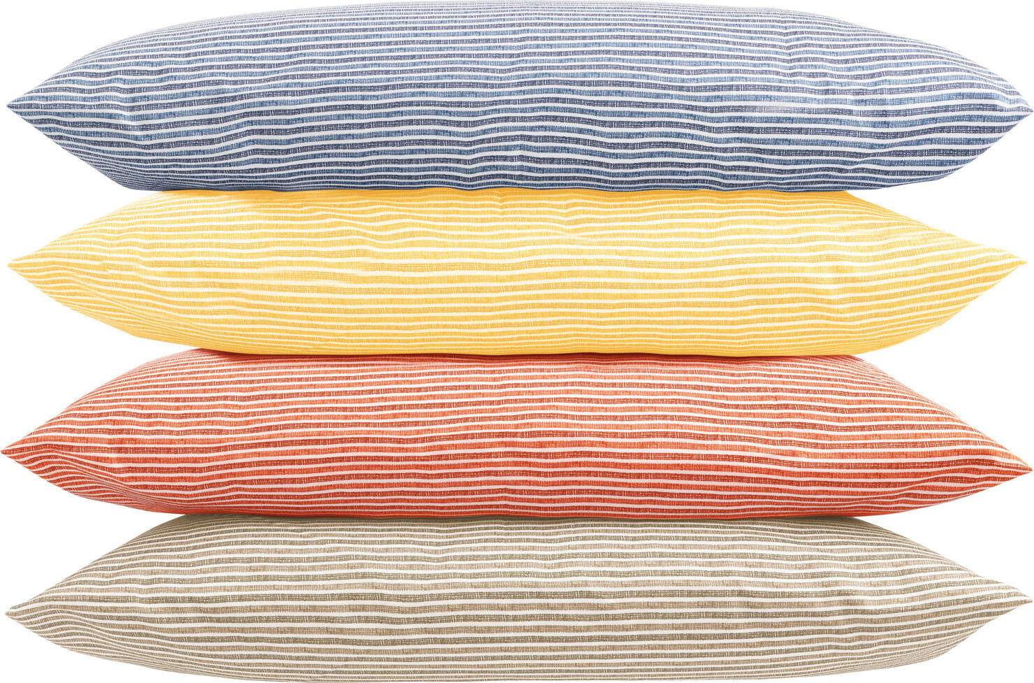 LUSINI Solutions GmbH Pori Pillow Cover 70x90 cm 100% Cotton Color: Sun-Yellow Timeless Stripe Design Hotel Closure OEKO-TEX Standard 100
