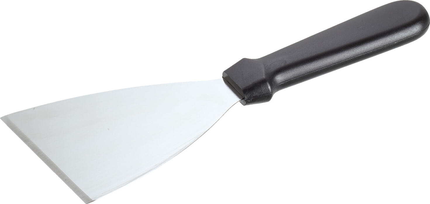 Pulsiva Roasting Spatula Basic, 10 cm Stainless Steel Blade, Polypropylene Handle, Rustproof and Dishwasher Safe, Silver/Black, 24.5 cm Length