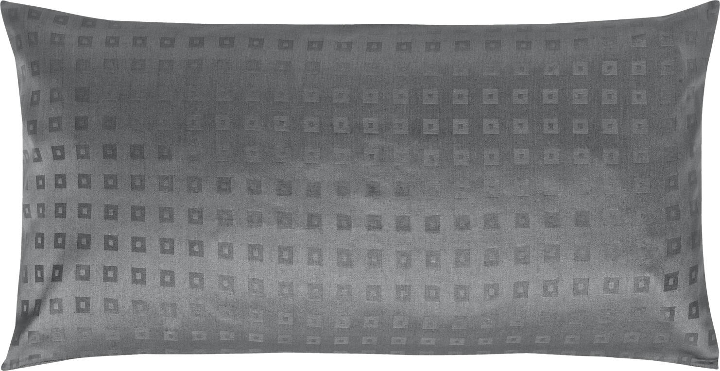 Husa Perna ERWIN M. LUSINI Solutions GmbH Cube, 100% Bumbac Damasc, 210 TC, 65x100 cm, Gri, Fermoar Rezistent la Calcat, Calitate Hoteliera