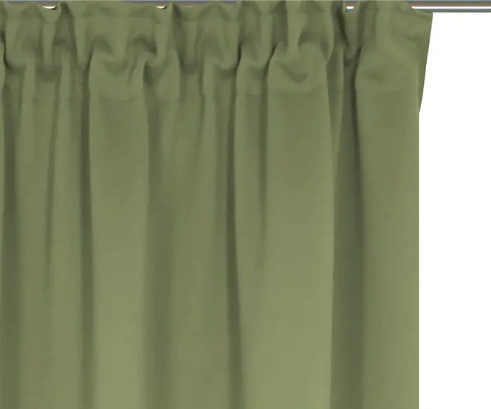 LUSINI Granat Blackout Curtain, Basswood Green, 142x145 cm, 100% Polyester, 245 g/m², Flame Retardant DIN 4102 B1, OEKO-TEX Standard 100, Opaque