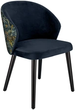 VEGA LUSINI Solutions GmbH Chair Floral Polsterstuhl Floral Chair Floral; 54x59x82 cm (WxDxH); seat blue, base black Polsterstuhl Floral; 54x59x82 cm (BxTxH); Sitz blau, Gestell schwarz Ergonomically shaped upholstered chair with velvet cover (100% polyester) and lacquered beech legs. Velvet covering with floral pattern. A real eye-catcher in every ambience. Fire-resistant cover and plastic gliders. For indoor use only. Delivered assembled. Ergonomisch geformter Polsterstuhl mit Samtbezug (100 % Polyester) und lackierten Buchenbeinen. Auf der Außenseite befindet sich ein Samtstoff mit floralem Muster. Ein echter Hingucker in jedem Ambiente. Feuerhemmender Bezug und Kunststoffgleiter. Nur für den Innenbereich geeignet. Lieferung erfolgt montiert.