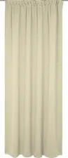 ERWIN M. LUSINI Solutions GmbH Blackout curtain Granat Verdunklungsvorhang Granat Blackout curtain Granat; 142x245 cm (WxH); champagne beige Verdunklungsvorhang Granat; 142x245 cm (BxH); sekt 100% polyester. Weight approx. 245 g/m². The easy-care Garnet curtain is the ideal choice for rooms and spaces that require darkening. Thanks to its special weave, it absorbs up to 95% of daylight and is opaque. Garnet is supplied with a 10 cm high multi-band with a 1:2 gather ratio, meaning that it can be suspended on either a rail or a rod. The curtain is also flame-retardant in accordance with DIN 4102 B1 EN 13773 class 1. Gather ratio: With a fabric length of 2 m, the gather ratio of 1:2 results in a decorative length of approx. 1 m. 100 % Polyester. Gewicht ca. 245 g/m². Der pflegeleichte Vorhang Granat ist die perfekte Wahl für Zimmer und Räume, die auch abgedunkelt werden sollen. Durch seine spezielle Webart fängt er bis zu 95 % des Tageslichts ab und ist blickdicht. Granat wird mit einem 10 cm hohen Multiband im Raffverhältnis 1:2 geliefert. Das Multiband ermöglicht sowohl die Aufhängung an einer Schiene als auch an einer Vorhangstange. Der Vorhang ist zudem schwer entflammbar nach DIN 4102 B1 EN 13773 Klasse 1. Raffverhältnis: Bei einem Stoffmaß von 2 m ergibt sich im Raffverhältnis 1:2 ein Dekorationsmaß von ca. 1 m.