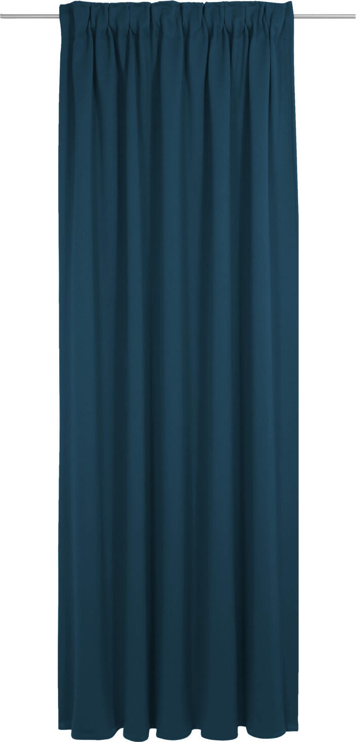 ERWIN M. LUSINI Solutions GmbH Blackout curtain Granat Verdunklungsvorhang Granat Blackout curtain Granat; 142x145 cm (WxH); dark-blue Verdunklungsvorhang Granat; 142x145 cm (BxH); dunkelblau 100% polyester. Weight approx. 245 g/m². The easy-care Garnet curtain is the ideal choice for rooms and spaces that require darkening. Thanks to its special weave, it absorbs up to 95% of daylight and is opaque. Garnet is supplied with a 10 cm high multi-band with a 1:2 gather ratio, meaning that it can be suspended on either a rail or a rod. The curtain is also flame-retardant in accordance with DIN 4102 B1 EN 13773 class 1. Gather ratio: With a fabric length of 2 m, the gather ratio of 1:2 results in a decorative length of approx. 1 m. 100 % Polyester. Gewicht ca. 245 g/m². Der pflegeleichte Vorhang Granat ist die perfekte Wahl für Zimmer und Räume, die auch abgedunkelt werden sollen. Durch seine spezielle Webart fängt er bis zu 95 % des Tageslichts ab und ist blickdicht. Granat wird mit einem 10 cm hohen Multiband im Raffverhältnis 1:2 geliefert. Das Multiband ermöglicht sowohl die Aufhängung an einer Schiene als auch an einer Vorhangstange. Der Vorhang ist zudem schwer entflammbar nach DIN 4102 B1 EN 13773 Klasse 1. Raffverhältnis: Bei einem Stoffmaß von 2 m ergibt sich im Raffverhältnis 1:2 ein Dekorationsmaß von ca. 1 m.