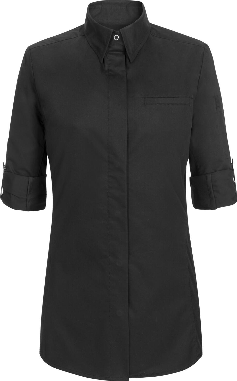Jobeline Women's Chef Jacket Advanced, WERIN TEC Light Breathable Cotton-Polyester Blend, Stretch Fabric with Mesh Ventilation, Long Sleeves