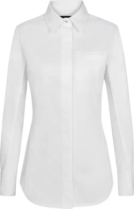 Jobeline Women's Chef Jacket Advanced, WERIN TEC Light, 58% Cotton 42% Polyester, Breathable Stretch Fabric, Long Sleeves, White, Size 46