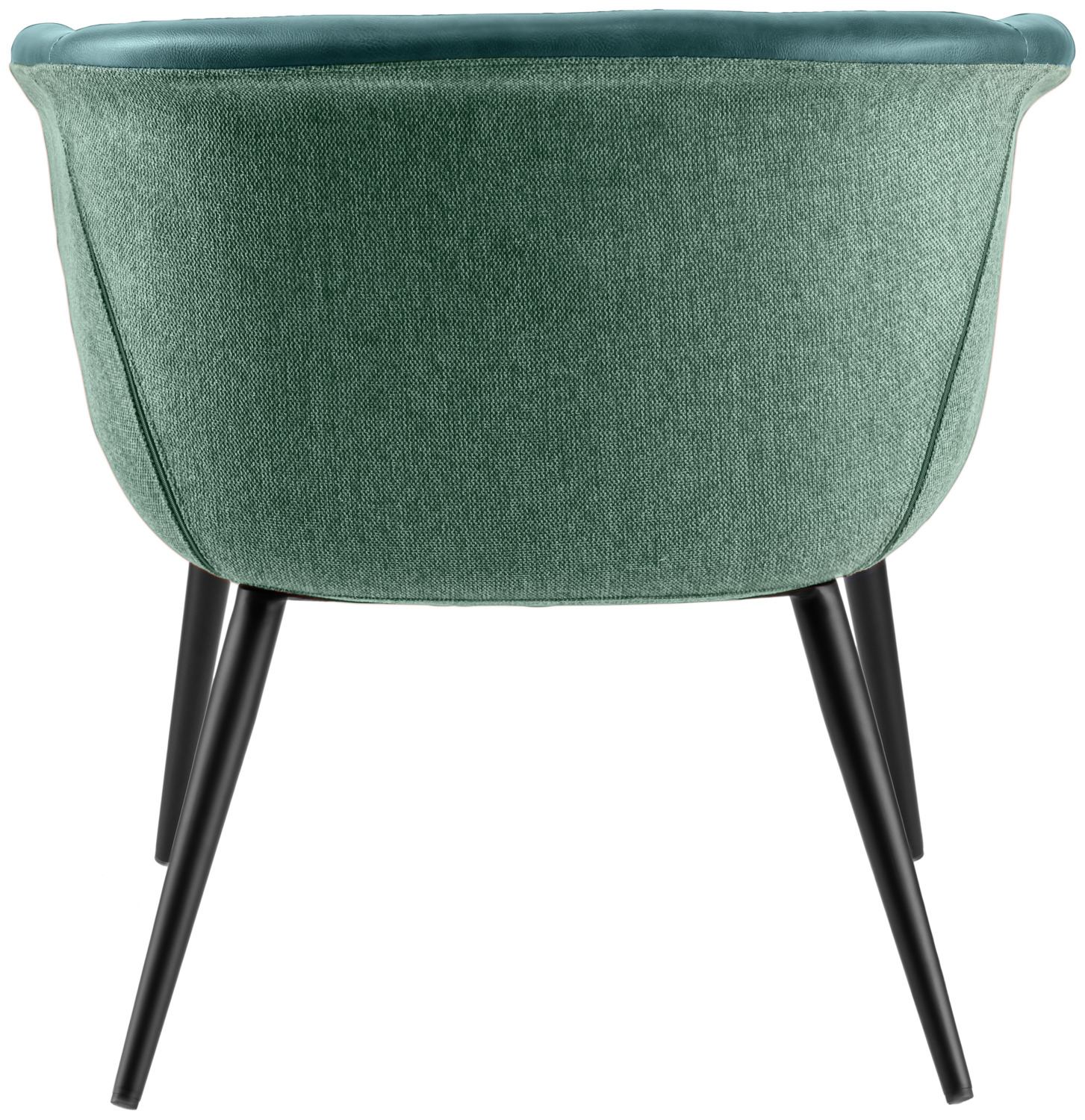 VEGA Yankee Lounge Armchair, Imitation Leather and Fabric, Powder-Coated Steel Base, Fire-Resistant, Teal and Black, 75x68x75.5 cm