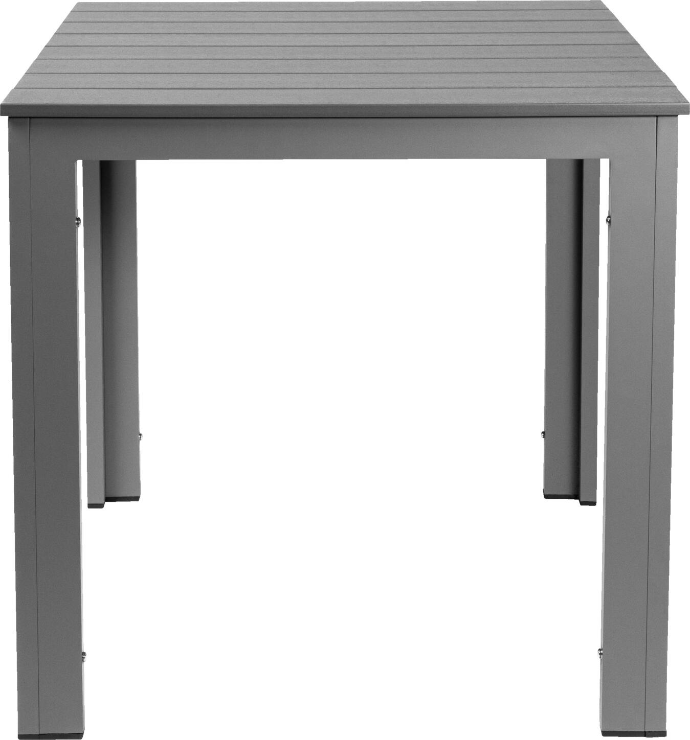 Masa de Gradina Pulsiva Lamero, Cadru Aluminiu Vopsit Electrostatic, Blat Plastic Aspect Lemn, Rezistenta UV si Zgarituri, 80x78x74 cm
