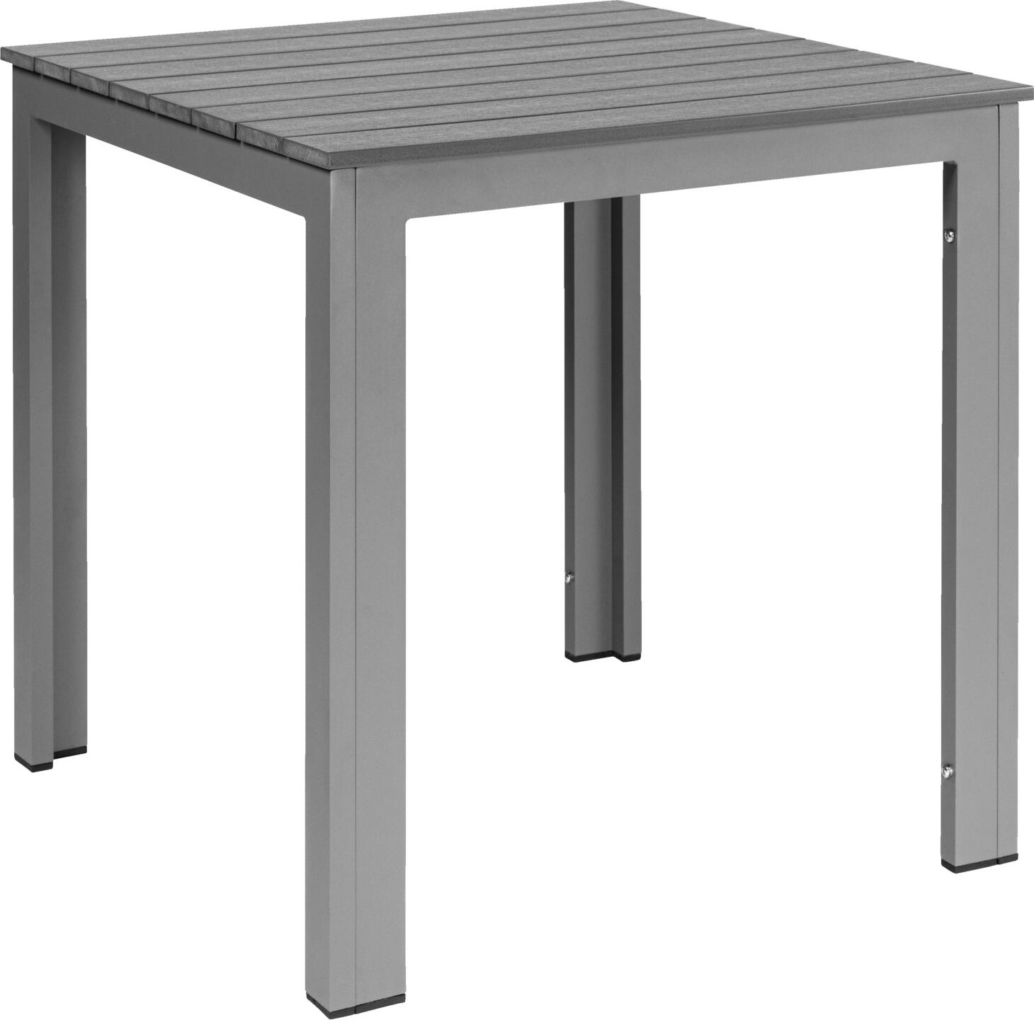 Masa de Gradina Pulsiva Lamero, Cadru Aluminiu Vopsit Electrostatic, Blat Plastic Aspect Lemn, Rezistenta UV si Zgarituri, 80x78x74 cm