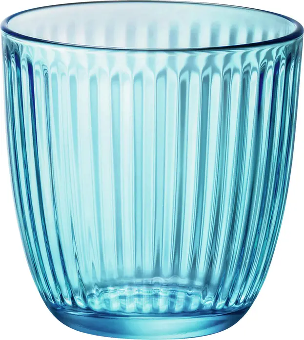 Стаканы для виски Bormioli Rocco Universal Glass Line, рифленый дизайн, цвет бирюзовый, 290 мл, стекло, набор из 12 предметов