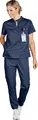 Jobeline Terni Women's Tunic Smock, Lyocell Tencel and Polyester, Polo Collar, Short Sleeves, 3 Pockets, Breathable Workwear