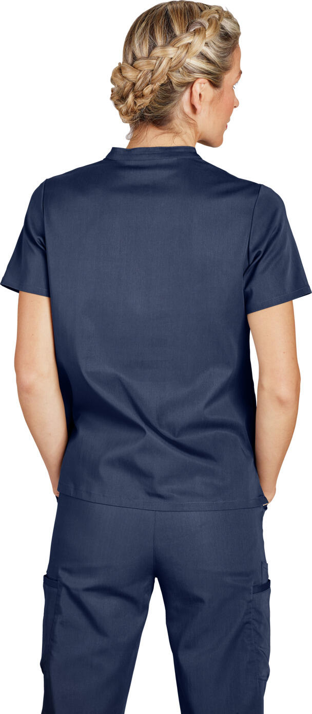 Jobeline Terni Women's Tunic, Lyocell Tencel and Polyester Blend, Polo Style Stand-up Collar, Short Sleeves, 3 Pockets, Breathable Casual Cut