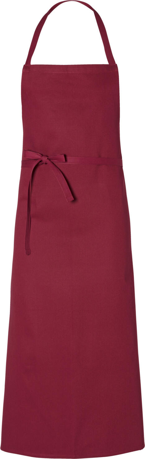 Pulsiva Lusini Pablo Bib Apron, Bordeaux, 110x80 cm, 65% Polyester 35% Cotton, 200 g/m², Fixed Fabric Straps, Wide Protective Design