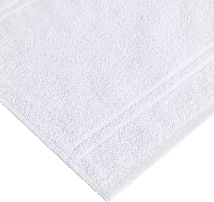 Prosoape pentru fata LUSINI Solutions GmbH Classico, 100% bumbac, 30x30 cm, Alb, OEKO-TEX Standard 100, rezistente la fierbere si clor, Set de 5 piese