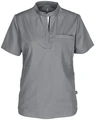 Jobeline Terni Women's Tunic, Lyocell Tencel and Polyester Blend, Short Sleeve Polo Style Nursing Smock with Pockets, Grey, Size S