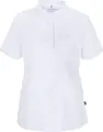 Jobeline Terni Women's Tunic Smock, Lyocell Tencel Blend, Short Sleeve Polo Style, Breathable and Durable, Size S, White