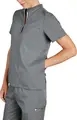 Jobeline Terni Women's Tunic, Lyocell Tencel and Polyester Blend, Polo Style Stand-up Collar, Short Sleeves, Breathable and Durable Medical Scrub