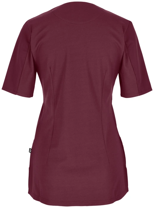 Jobeline Calva Women's Pull-on Tunic, V-neck Short-Sleeved Smock, Breathable Elastic Pique Back, 2 Patch Pockets, 65% Polyester 35% Cotton