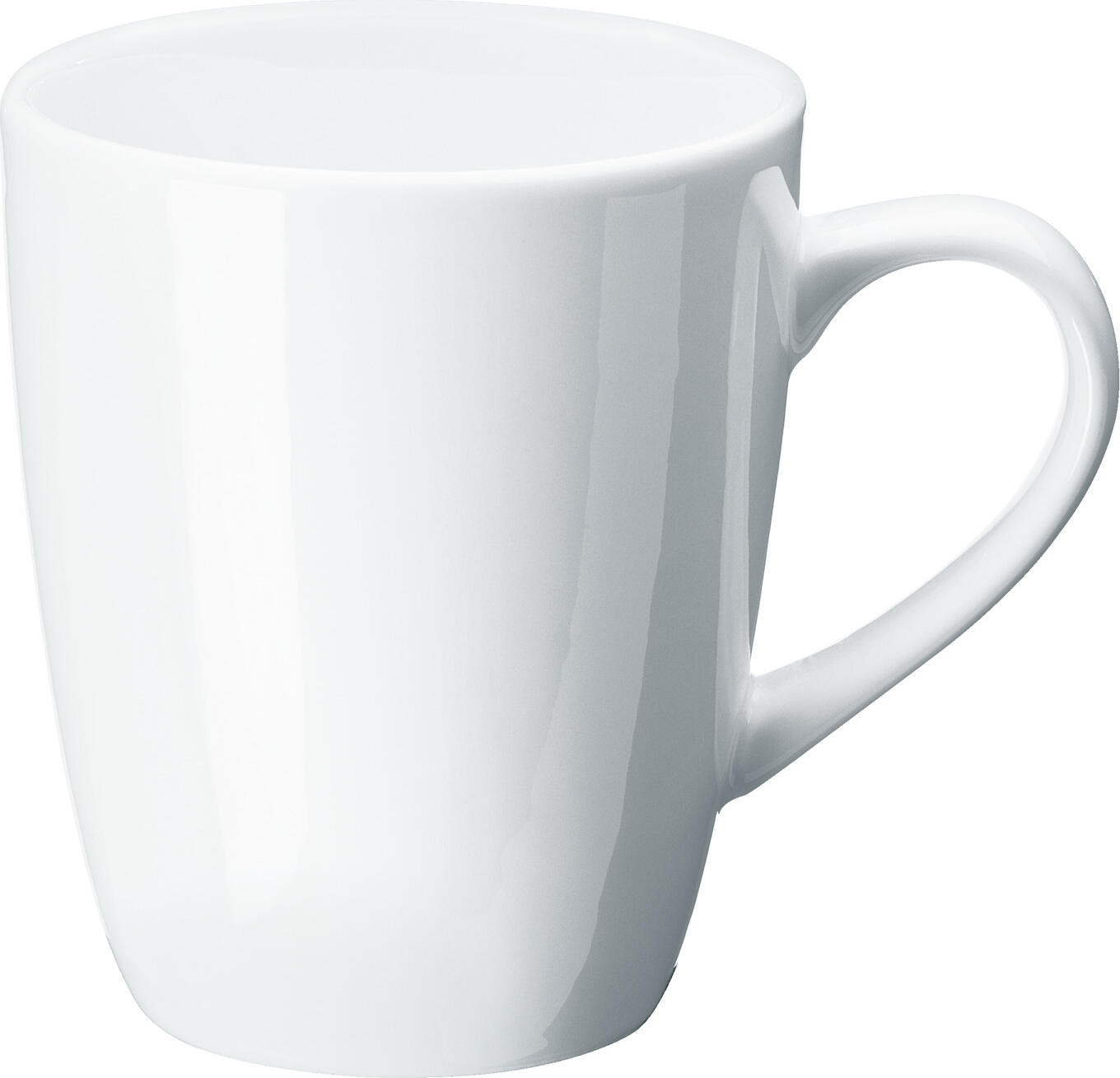 PULSIVA LUSINI Solutions GmbH Coffee mug Clipo Kaffeebecher Clipo Coffee mug Clipo; 350 ml, 8.8x10.5 cm (ØxH); white; round; 6 piece / pack Kaffeebecher Clipo; 350 ml, 8.8x10.5 cm (ØxH); weiß; rund; 6 Stück / Pack Elegant white mug made of stable hotel porcelain. Microwaveable and dishwasher safe. Weißer Porzellan-Becher. Elegante Form. Spülmaschinenfest und mikrowellengeeignet.