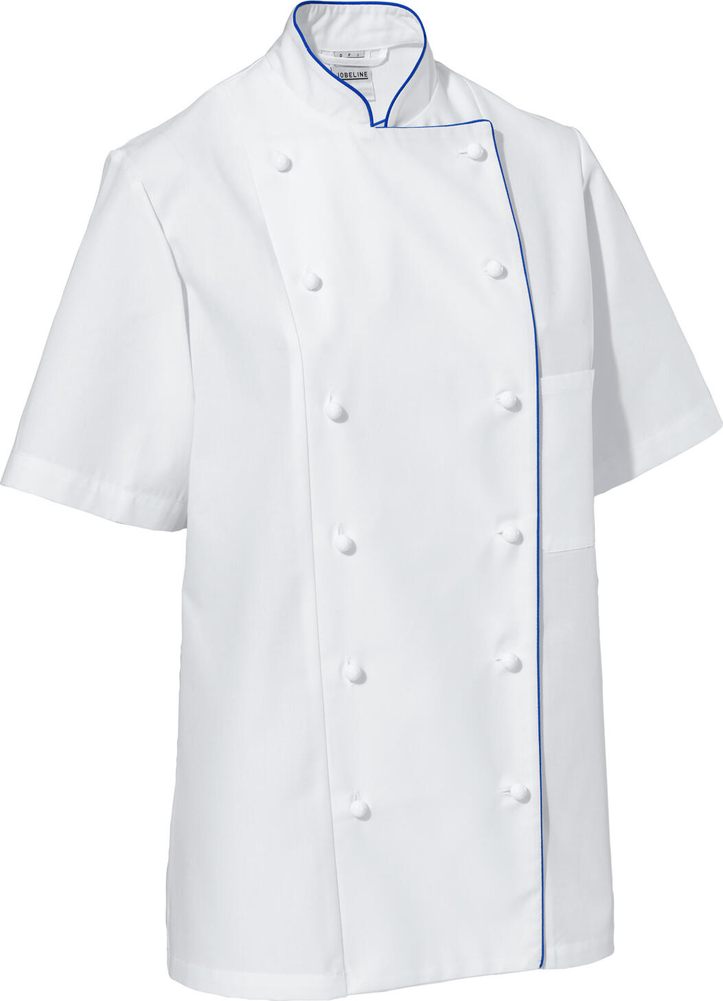 PULSIVA LUSINI Solutions GmbH Women's chef jacket Aila cotton half sleeve colored piping Damenkochjacke Aila Baumwolle Halbarm farbige Paspel Women's chef jacket Aila cotton half sleeve colored piping; Size 52; white/blue Damenkochjacke Aila Baumwolle Halbarm farbige Paspel; Kleidergröße 52; weiß/blau 100 % cotton. 200 g/m². 60 °C wash. Modern, durable women's chef jacket made of easy-care cotton in half sleeves. With double row 6-button closure, double button placket and removable ball buttons. There is a contrasting colored piping at the collar and closure edge. This classic chef jacket features a patch chest pocket. Also available in long sleeve. Straight cut with maximum freedom of movement. Delivery incl. black ball buttons. Back length: 73 cm for size 36. 100 % Baumwolle. 200 g/m². 60°-Wäsche. Moderne, strapazierfähige Damenkochjacke aus pflegeleichter Baumwolle in Halbarm. Mit zweireihigem 6-Knopf Verschluss, doppelter Knopfleiste und abnehmbaren Kugelknöpfen. Am Kragen und an der Verschlusskante befindet sich ein farbiger Kontrastpaspel. Die klassische Kochjacke verfügt über eine aufgesetzte Brusttasche. Auch in Langarm erhältlich. Gerader Schnitt mit höchster Bewegungsfreiheit. Lieferung: inkl.schwarzer Kugelknöpfe. Rückenlänge: 73 cm in Gr 36