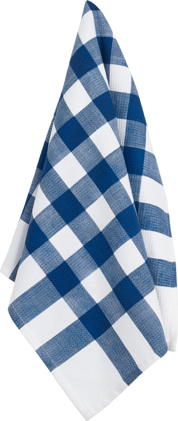 ERWIN M. LUSINI Solutions GmbH Tea Towels Tubingen, White/Blue, 100% Cotton Pique Waffle Structure, 50 x 90 cm, Durable Multi-purpose Cloth, Set of 5 Pieces
