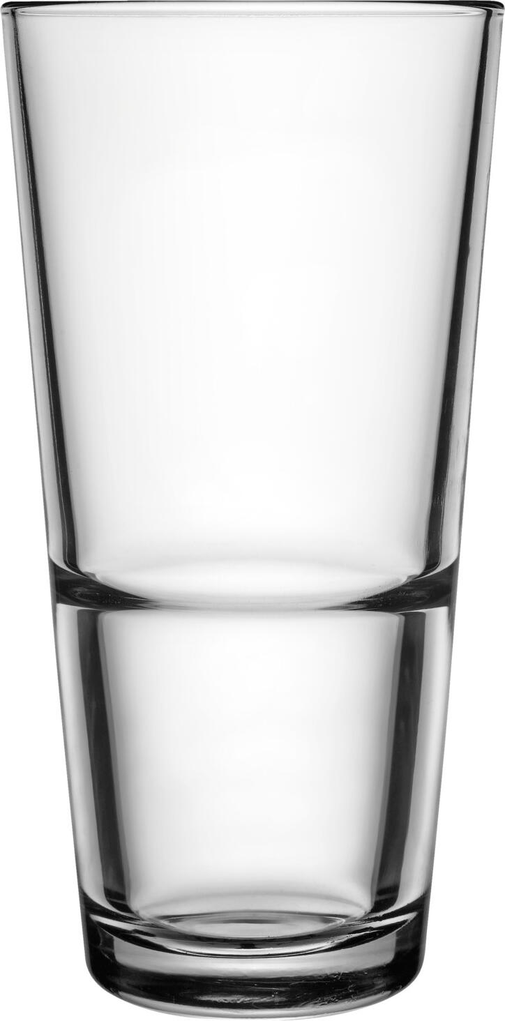 Pasabahce Grande-S Long Drink Highball Glasses, Tempered Hardened Glass, Stackable, 376 ml, 7.9x15.5 cm, Set of 12 Pieces