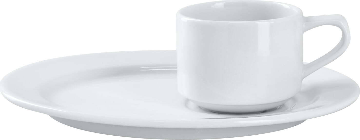Farfurie Baza Combi LUSINI VEGA, Porțelan Alb, Ovală 23.5 x 19 cm, Compatibilă cu Mașina de Spălat Vase și Cuptorul cu Microunde, Set de 4 Piese