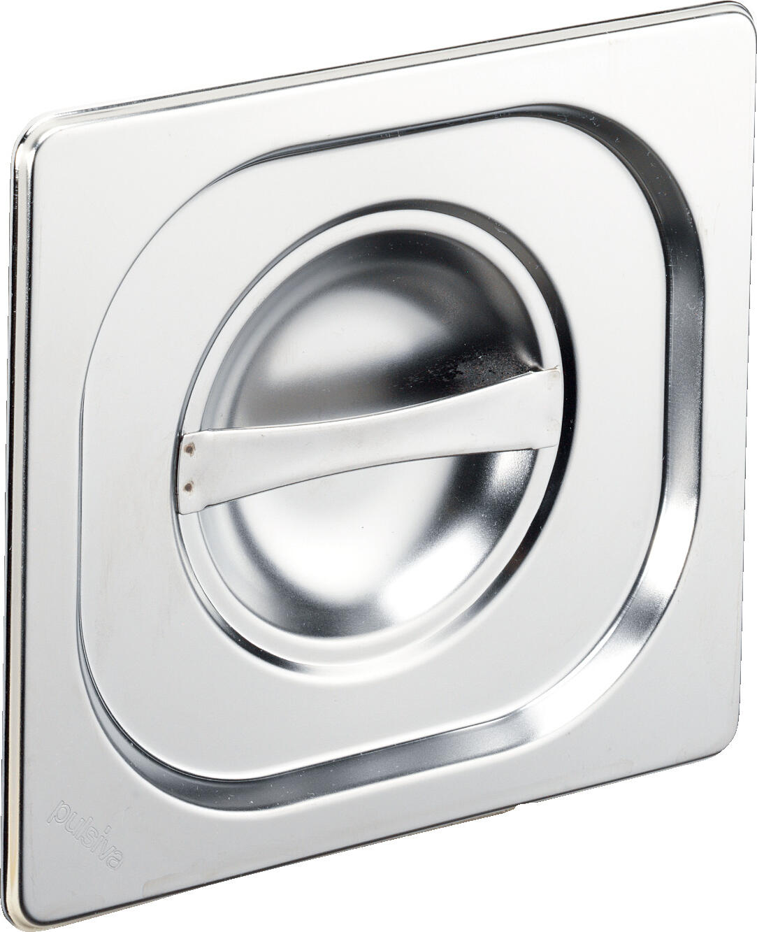 Pulsiva Basic GN Lid 1/6, Stainless Steel, Rectangular, 17.6 x 16.2 cm, Without Spoon Recess, Rustproof, Dishwasher Safe
