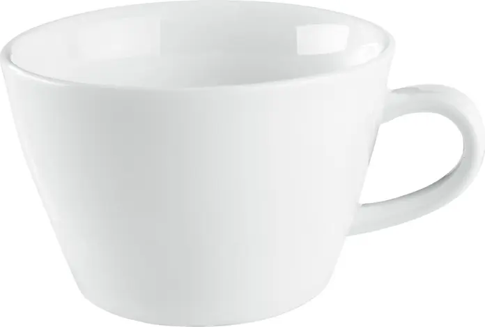 Pulsiva Rio Coffee Cup Set of 6, 200 ml White Porcelain, Dishwasher and Microwave Safe, Stackable, 9 cm Diameter