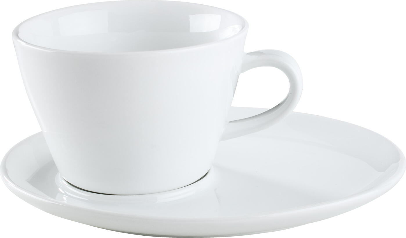 Pulsiva Rio Coffee Cup Set of 6, 200 ml White Porcelain, Dishwasher and Microwave Safe, Stackable, 9 cm Diameter