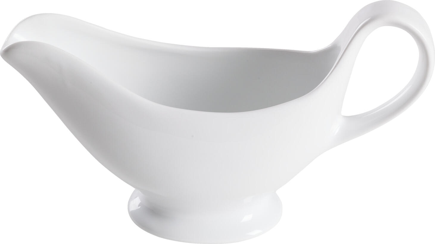 PULSIVA LUSINI Solutions GmbH Sauce boat Nor Sauciere Nor Sauce boat Nor; 300 ml, 21x8x13 cm (LxWxH); white; 4 piece / pack Sauciere Nor; 300 ml, 21x8x13 cm (LxBxH); weiß; 4 Stück / Pack Classic sauce boat made of white porcelain. Microwaveable and dishwasher safe. Weiße Sauciere aus Porzellan. Klassische Form. Spülmaschinenfest und mikrowellengeeignet.