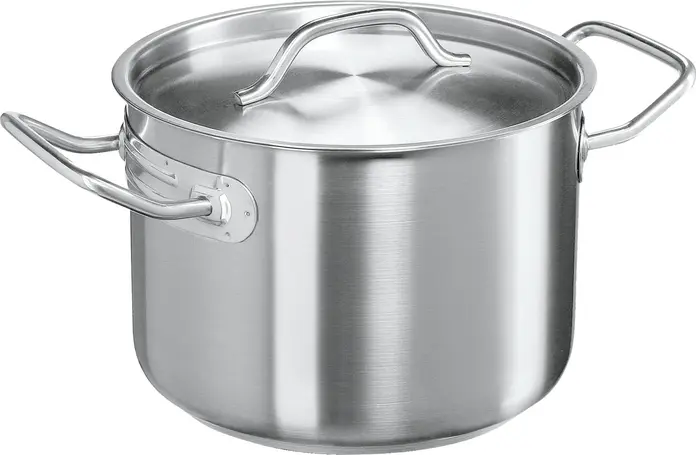 Pulsiva Chef Soup Pot, 15.4 L, 18/0 Chrome-Nickel Stainless Steel, Sandwich Base with Aluminum Core, Pouring Rim, All Hob Compatible, Silver, Without Lid