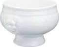 PULSIVA Lion's head tureen Matur, White Porcelain Soup Bowl with Lion Relief, 10.5 cm Diameter, Microwave and Dishwasher Safe, Set of 6