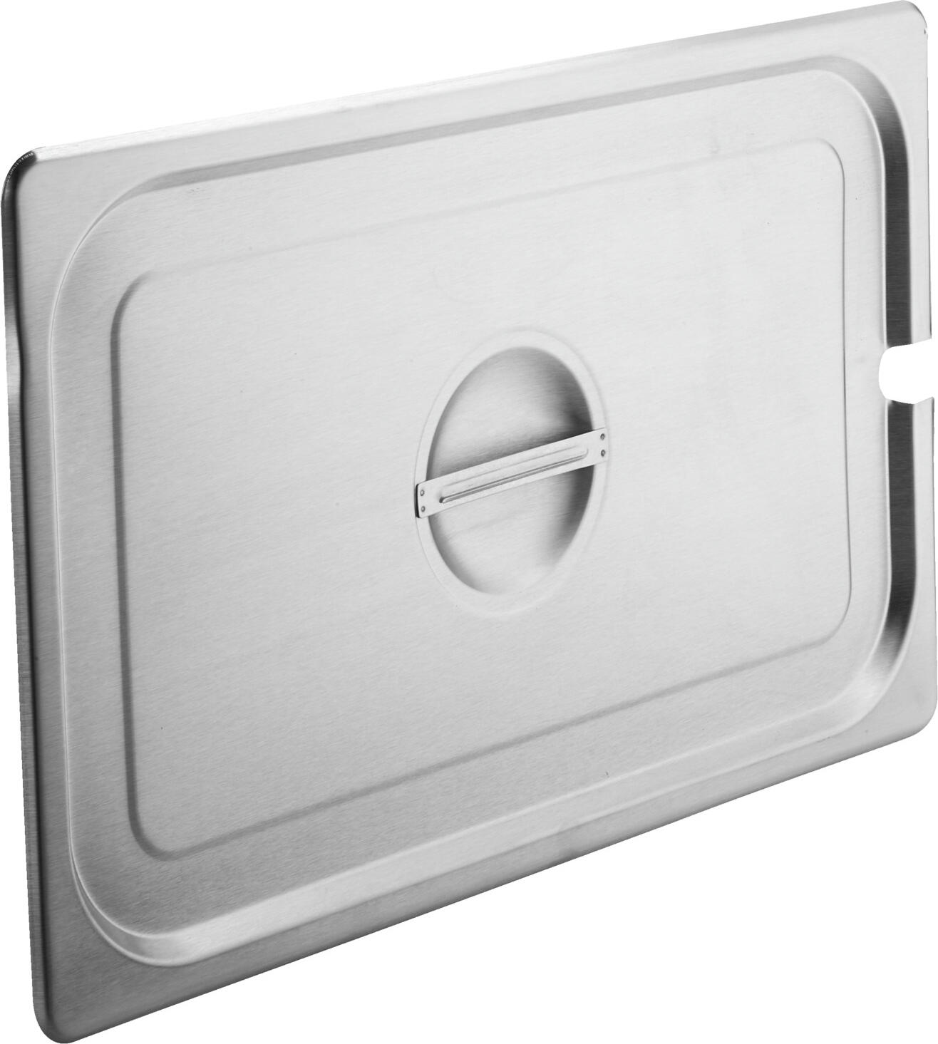 PULSIVA LUSINI Solutions GmbH GN lid 1/1 Profi with spoon recess GN-Deckel 1/1 Profi mit Löffelaussparung GN lid 1/1 Profi with spoon recess; GN 1/1, 53x32.7 cm (LxW); stainless steel GN-Deckel 1/1 Profi mit Löffelaussparung; GN 1/1, 53x32.7 cm (LxB); edelstahl Lid for GN containers Profi made of 18/0 chrome stainless steel. Medium-weight, robust quality. Dishwasher safe. Deckel für GN-Behälter Profi aus 18/0 Chrom-Edelstahl, rostfrei. Mittelschwere, robuste Qualität. Spülmaschinenfest.
