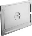 Pulsiva GN 1/1 Profi Lid with Spoon Recess, 18/0 Chrome Stainless Steel, 53 x 32.7 cm, Rustproof and Dishwasher Safe