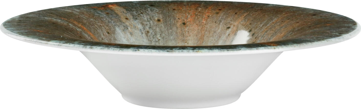 LUSINI Saturnus Porcelain Plate Set, 4 pieces, Planetary Digital Print, Dishwasher and Microwave Safe, Round