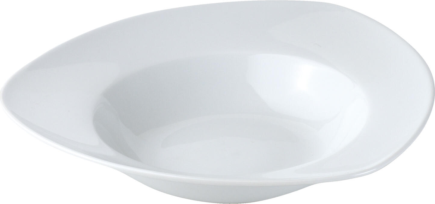 PULSIVA LUSINI Solutions GmbH Pasta plate Classic Pastateller Classic Pasta plate Classic; 700 ml, 29x29x6.4 cm (LxWxH); white; triangular; 6 piece / pack Pastateller Classic; 700 ml, 29x29x6.4 cm (LxBxH); weiß; dreieckig; 6 Stück / Pack White porcelain pasta plate in triangular shape. Extra deep, with smooth, slightly slanted flag. Dishwasher safe and microwaveable. Weißer Pastateller aus Porzellan in dreieckiger Form. Extra tief, mit glatter, leicht schräger Fahne. Spülmaschinenfest und mikrowellengeeignet.