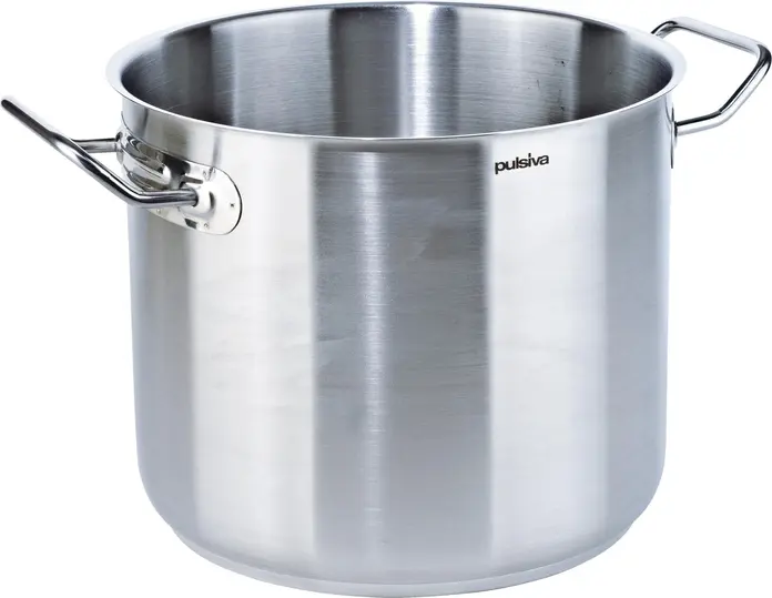 Pulsiva Chef Soup Pot, 3.2 L, 18/0 Chrome-Nickel Stainless Steel, Sandwich Base with Aluminum Core, Pouring Rim, All Hob Compatible, Silver, Without Lid