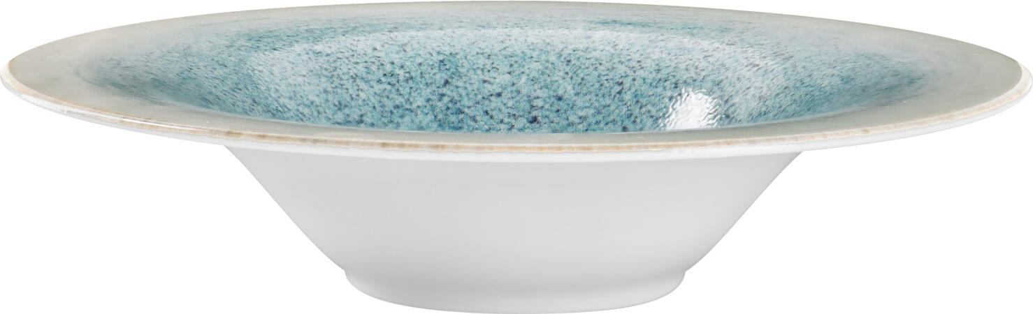 VEGA Neptun Pasta Plate Set of 4, 30 cm Porcelain Round Plates, 600 ml, Blue Digital Print, Dishwasher and Microwave Safe, 196854