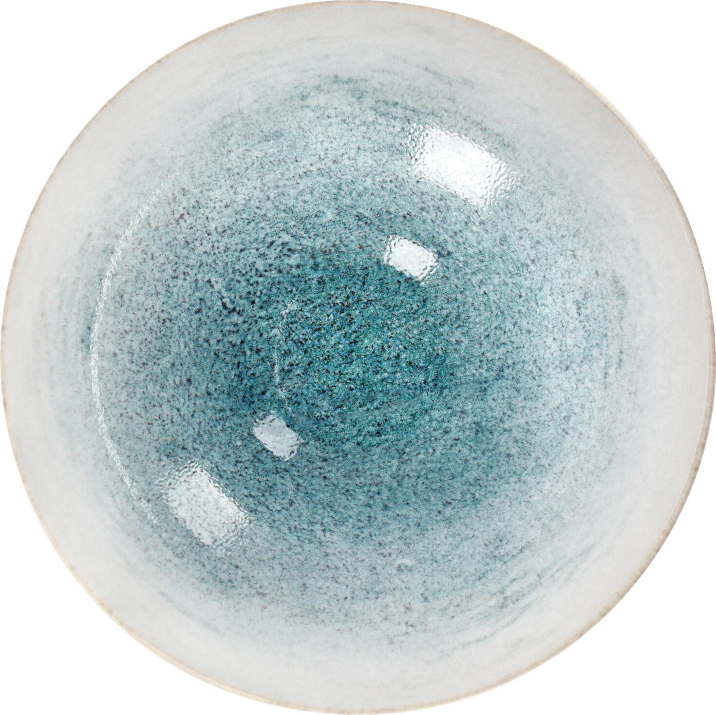 VEGA Neptun Pasta Plate Set of 4, 30 cm Porcelain Round Plates, 600 ml, Blue Digital Print, Dishwasher and Microwave Safe, 196854