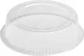 Contital Transparent Plastic Snap-On Lids for Round Aluminum Molds 770 ml, 18 cm Diameter, Recyclable Disposable Lids, Pack of 100 Pieces